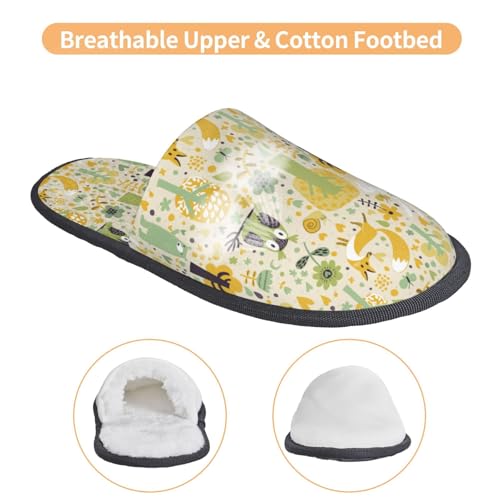 Animal Tree Print Women Slippers Home Furry Shoes Keep Men Couples Shoes Warm For Women-4