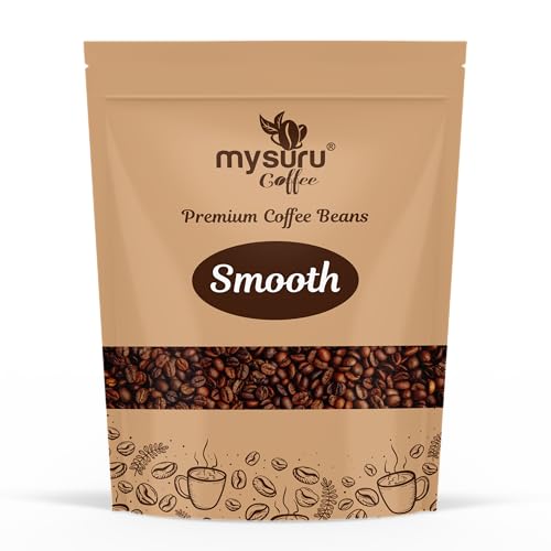 Image of Mysuru Coffee Premium Whole Roasted Beans [750g - SMOOTH] Pure Arabica - 80% | Robusta - 20% Cafe Blend Medium Roast Fresh Single Origin Coffee