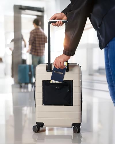 LUGGEX Carry On Luggage HUP3, 20 inch Expandable Hard Shell Suitcases with Spinner Wheels, Accelerate Access with DiHook, Handy Pouch (Reef Black) - Image 3