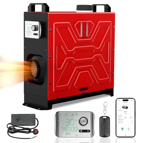 GEARLASSO 8KW Diesel Heater 12V/24V All-in-One Parking Heater with APP & Remote Control, LCD Display, Low Noise Fast Heating for Campervan, RV, Boat, Truck, Garage, Tent