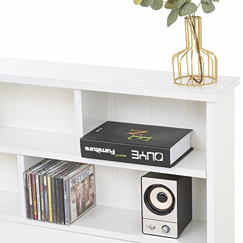 Becag Einzelbett 90x200 cm, Holzbett Kinderbett mit Schubladen, Kopfteil mit Bücherregal, Bett mit Lattenrost und Stauraum, Jugendbett, Funktionsbett, Bettgestell aus Holz, ohne Matratze, Weiß – Bild 6