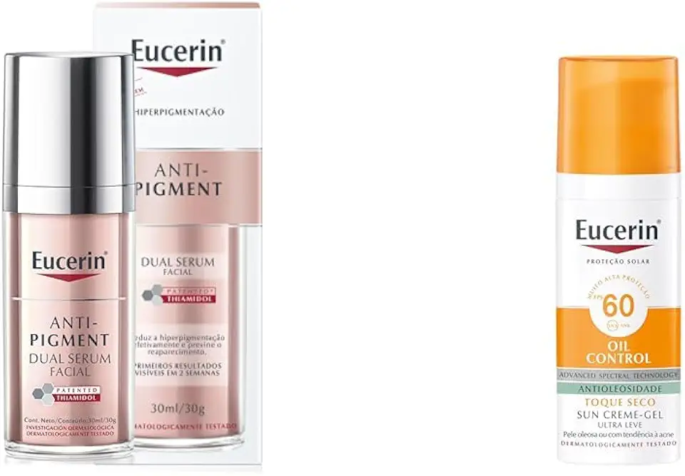 Kit Sérum Facial Anti-Pigment - Dual Sérum 30ml + Protetor Solar Facial - Sun Gel-Creme Oil Control Fps 60 50g