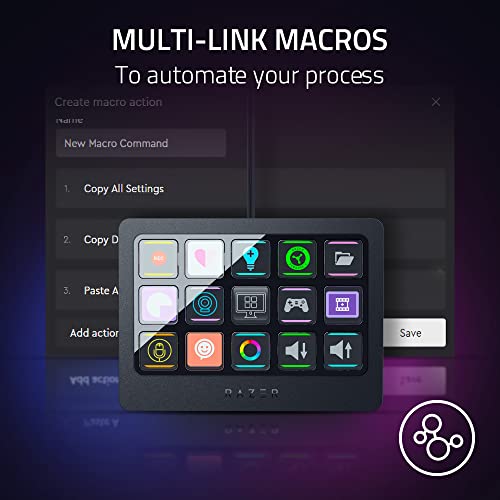 Stream Controller X - Controller di streaming all-in-one (15 pulsanti a lama, macro multi-link, pannello frontale magnetico intercambiabile, supporto magnetico rimovibile e antiscivolo) Nero - Controller - Immagine 2