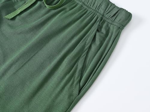 Mens Soft Comfy Rayon Pajama Bottom Sleep Shorts Modal Lounge Wear Knit4