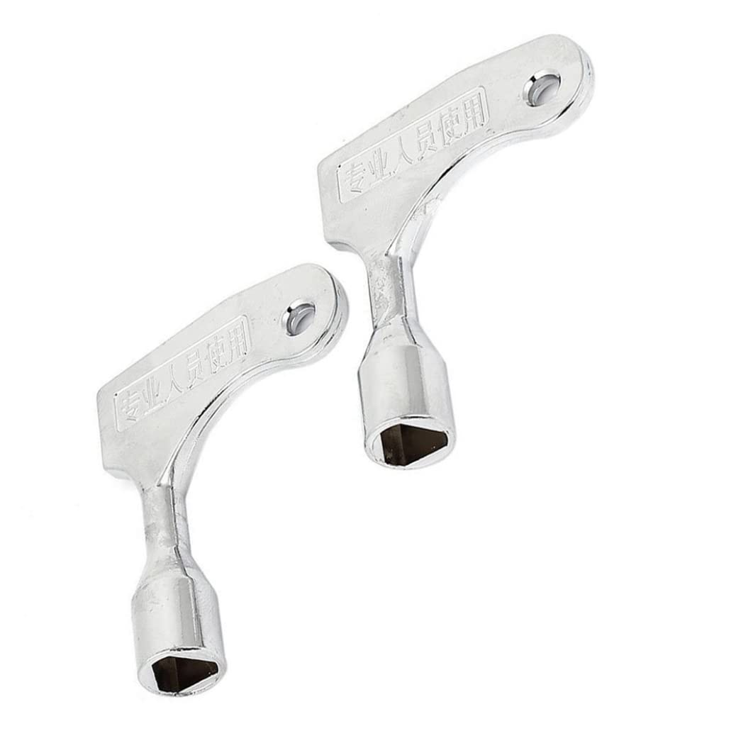 Tuimiyisou Utility Service Key Gas Triangle Key Electric Elevator Emergency Lift Door Lock Keys Silver 2PCS Hand Tools-Gas Triangle Key