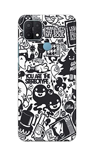Image of Printed Hard Back Cover Case for Oppo A15 | Oppo A15s Back Cover (Mixed Cartoon) -1302