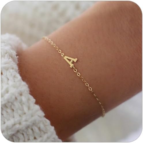 Gold Bracelets for Women Trendy,18K Gold Plated Dainty Initial Charm Bracelets for women Link Chain Bracelet Jewelry