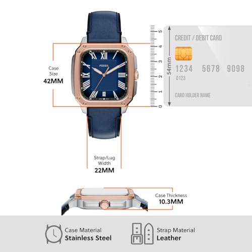 Image of Fossil Crosby Blue Quartz Leather Watch FS6149