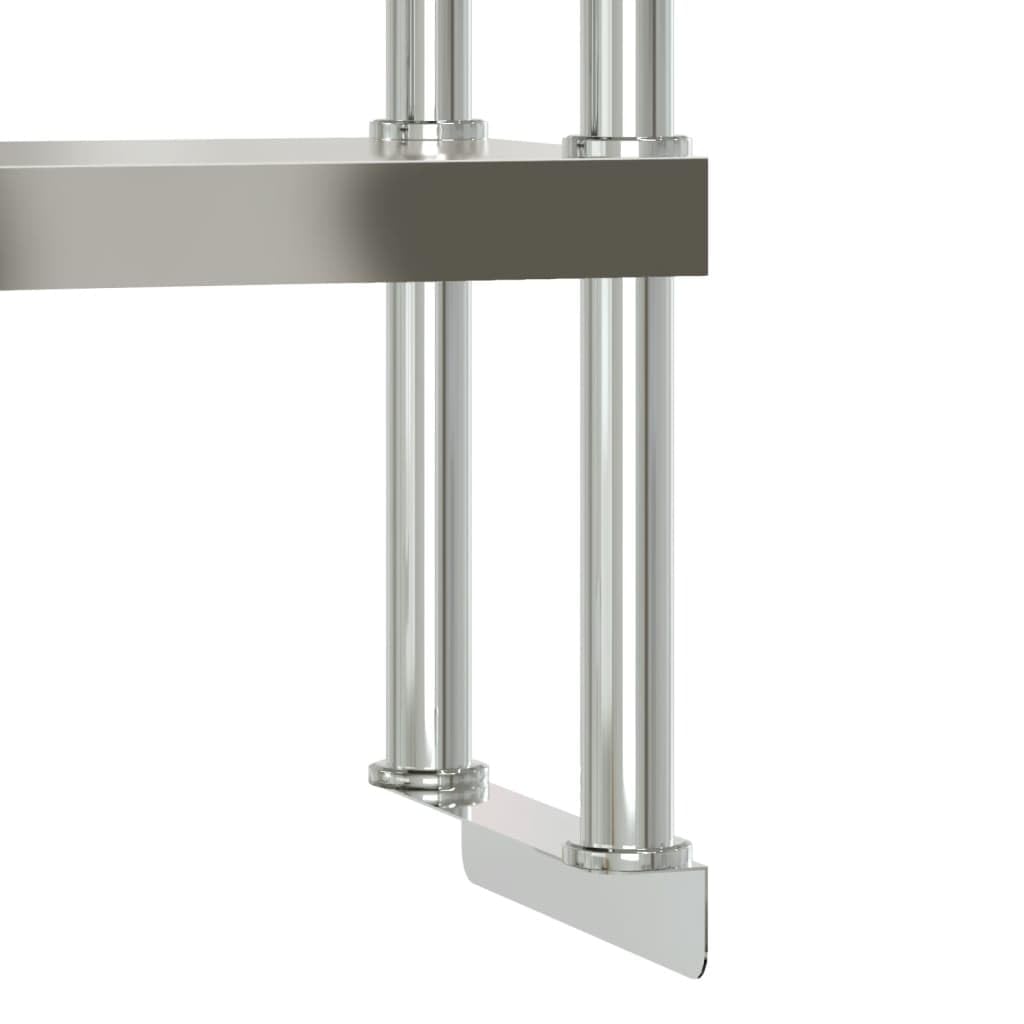 vidaXL Mesa de Trabajo para Cocina con Estante Acero INOX 110x55x150cm