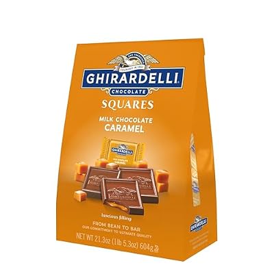 GHIRARDELLI Milk Chocolate Caramel Squares, Individually Wrapped Candy for Gifting and Sharing, 21.3 oz Bag
