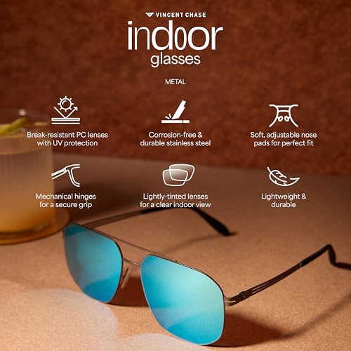 VINCENT CHASE EYEWEAR Vincent Chase Gold Full Rim Pilot Sunglasses - Image 6