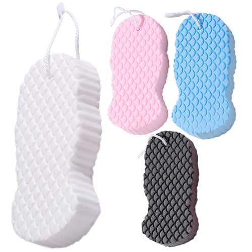 Zyntora Esponja Para Ducha,Exfoliador Corporal Para Baño | Artículos De Higiene Diaria 4 Unidades Para Toda La Familia Y Amigos Uso Personal Set De Regalo