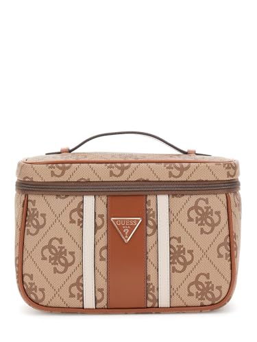 GUESS borsa trucco Erenia Toiletry Train Case Latte Logo marrone chiaro