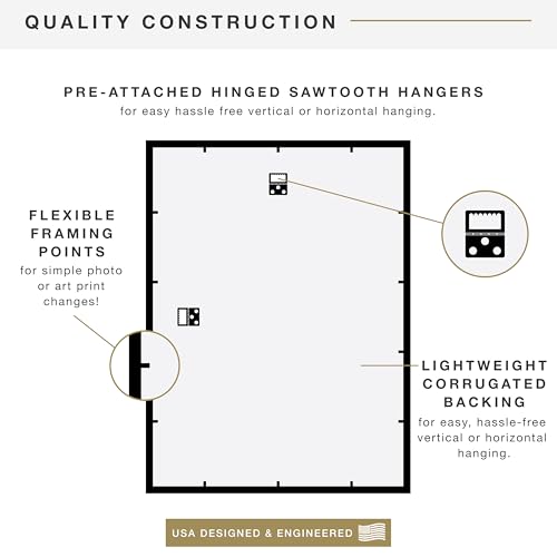 MCS Trendsetter 18x24 Poster Frame Black High-Gloss, Vertical & Horizontal Wall Hanging Large Picture Frame for Photos, Posters & Art Prints (2-Pack)