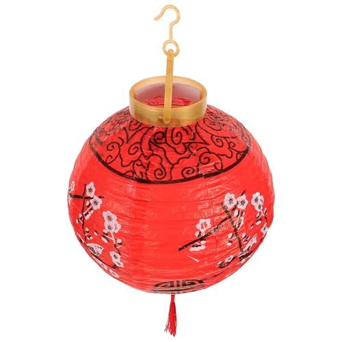 Alipis Farolillos de Papel Japonés Plegables Rojos Diseño de Flor de Ciruelo, Linternas Colgantes Decorativas sin Batería para Fiestas, Jardín y Decoración del Hogar