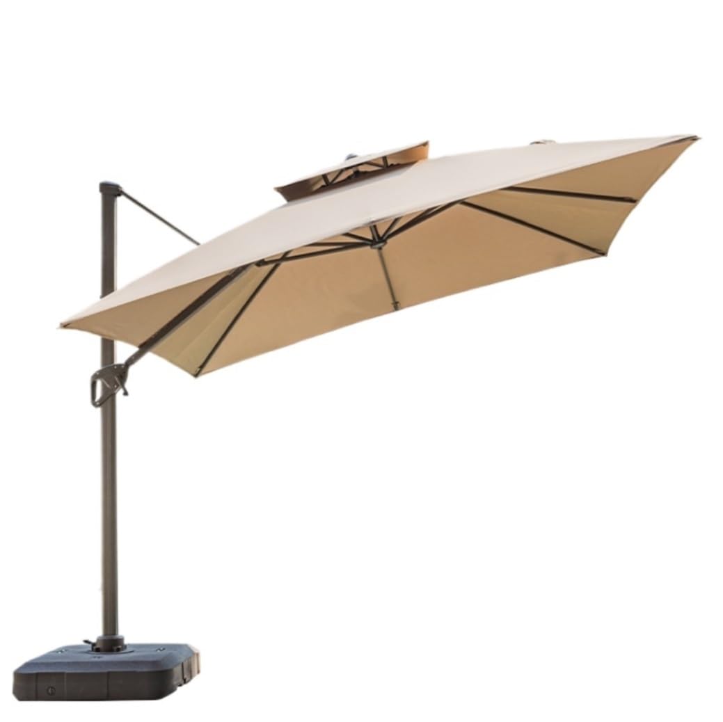 Parasol Tarasowy Parasol Ogrodowy 8,2 Stopy/2,5 M Z Podstawą, Duży, Wytrzymały Na Zewnątrz, Uchylny Taras Przy Basenie Zewnątrz