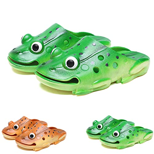Unisex Funny Cartoon Frog Slippers, Frog Slides, bass Sandals, Animal Slippers, Summer Beach Sandals Pool Shower Shoes