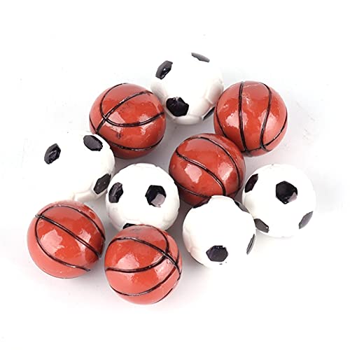 Puppenhaus Sportball 10 Stück 1:12 Puppenhaus Ball Modell Miniatur Harz Fußball Basketball Spielzeug für Puppenhaus… – Bild 3