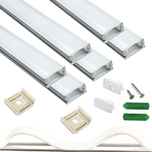 Diffuseur LED en U ruban adhésif aluminium profilé bas THMOOTHER argent