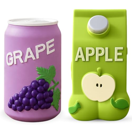 Image of Foodie Puppies Natural Latex Squeaky Play Drink Chew Toy Combo of 2 (Grapes and Apple Juice Toy) for Small to Medium Dogs | Durable, Interactive, Fetch & Chew Safe Play Toy