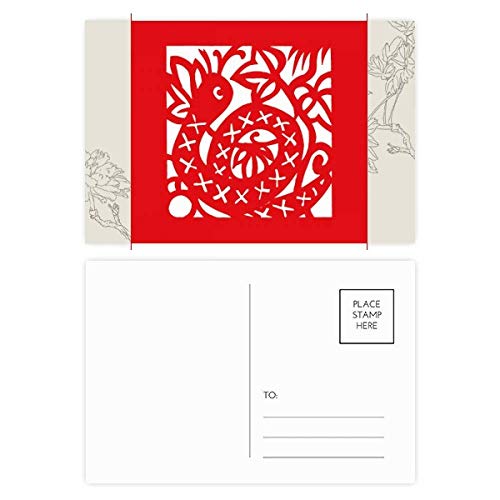 Carte postale serpent papier découpé art chinois set de 20 cartes de correspondance haut de gamme