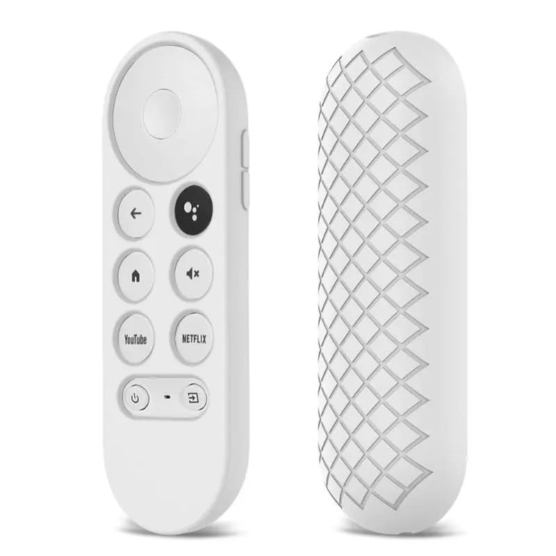 SOLDOUTNon-slip Soft Silicone Case Remote Control Protective Cover Shell Compatible with Google Chromecast TV 2022 Voice Remote Control (White)