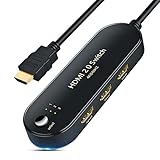 HDMI Switch 4K@60Hz【Upgraded】3 in 1 Out HDMI Switch Splitter, 3 Port Hdmi Switch Box Supports Full HD 4K 1080P 3D,Multi Port Switcher Selector 2.0 HDMI Switch for Xbox PS3 4 5 TV Gaming Mac Roku HDTV