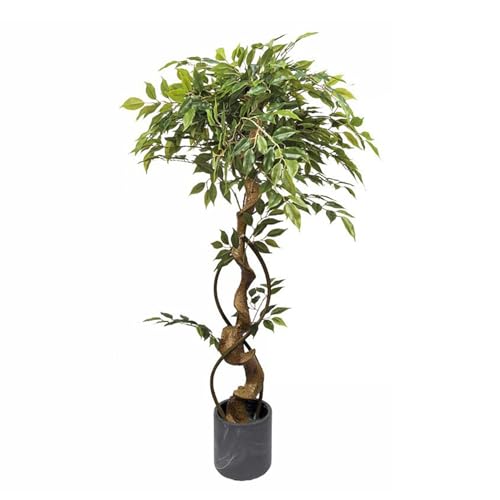 HWQFM フェイクプラント 人工盆栽の木 鉢植えの植物 緑の植物 デスク ホーム オフィス ディスプレイ用のフェイク植物 人工室内植物 デコレーション 造花 室内装飾 180CM モダン ガジュマル 居間 会社 枯れない 簡単 手入れ 大きめ