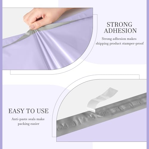 Image of Metronic Poly Mailers 24x24 100 Pack, Extra Large Shipping Bags for Clothes | Thick Strong Adhesive Waterproof Tear-resistant Mailing Envelopes, Packing Bags for Clothing, Small Business, Lilac Purple.