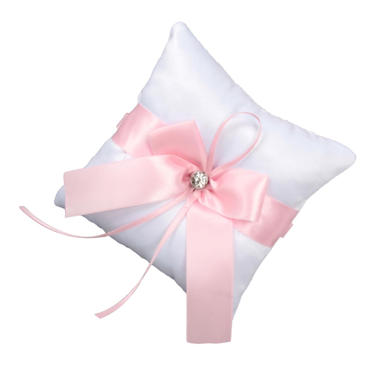 ABOOFAN 1pc Party Ring Pillow Rings Wedding Ceremony Decorations Fashion Wedding Ring Pillow Bride Horn Headpiece Ring Pillow for Wedding Ring Cushion for Wedding Pink Manual, 14*14CM