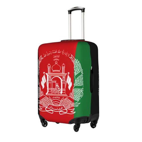 Flag of Afghanistan Print Protective Suitcase Cover Washable Travel Luggage Protector with Concealed Zipper2
