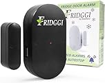 FRIDGGI - Fridge Door Alarm with Delay, 60sec, 120sec, 180sec Reminders, Low/Loud 80dB to 110dB, Freezer Door Chime when Left Open – Compact Size. (Black)