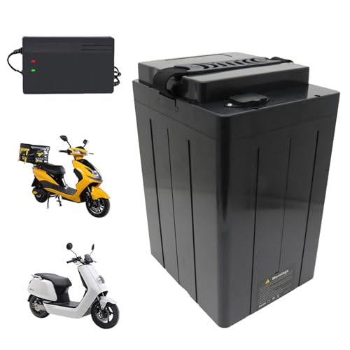 JHKJ Batería de Litio para Motocicleta eléctrica (48 V, 60 V, 72 V, 20 Ah, 22 Ah, 25 Ah), Gran Capacidad, con Cargador para Motor de 0 a 3000 W.,60v,30Ah