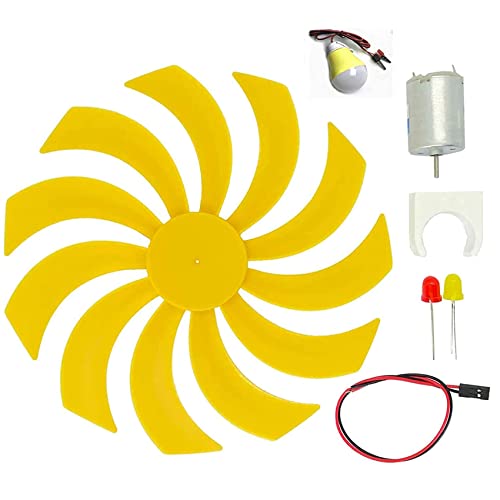 KOIJWWF Kleinwind-Turbinengenerator-Micro-Motor-Windkraftanlagen erzeugen Strom-Lüfter-Klingen Modell DIY-Kit für den Unterricht von Physical Science-Experiment Cover