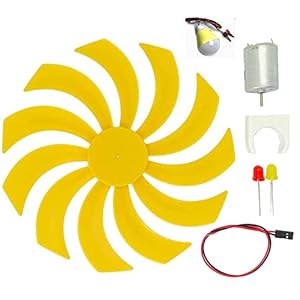 KOIJWWF Kleine Wind Turbine Generator Micro Motor Windturbines Genereer Elektriciteit Fan Blades Model DIY Kit voor het…