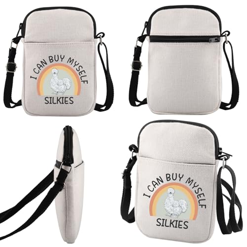 JNIAP Silkie Chicken Gift I Can Buy Myself Silkies Crossbody Bag Poultry Enthusiast Gift For Women3