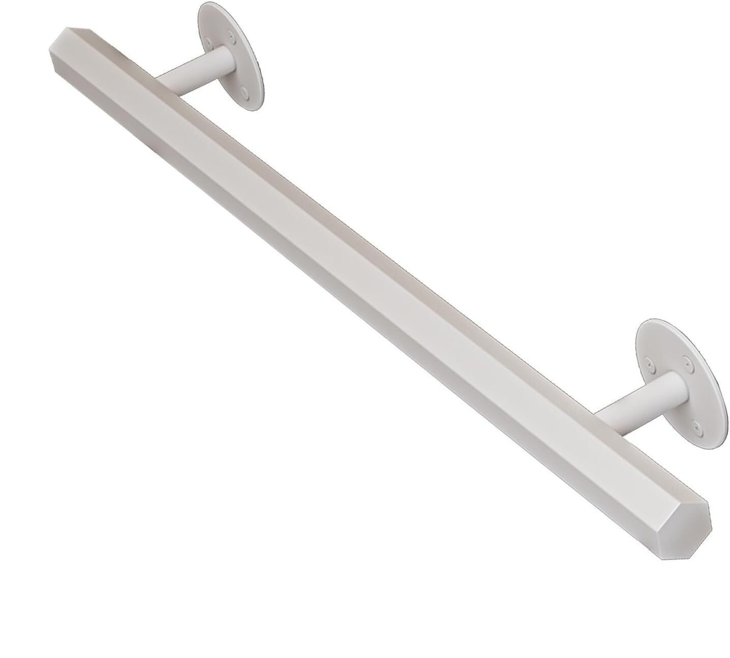 Main courante murale en fer forgé blanc 240cm avec supports de fixation pour escalier