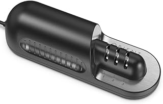 Electric Knife Sharpener - Professional 3 Stage Electrical Sharpening System for Knives and Serrated Blades - Sharpen, Hone and Polish - Designed in The UK - CE Approved