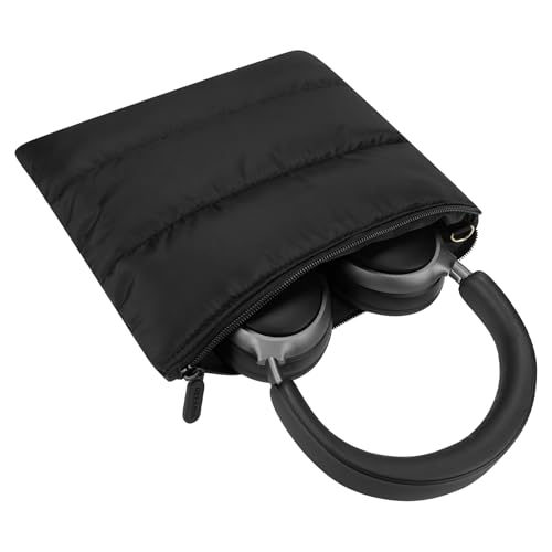 Image of Geekria NOVA Headphones Puffy Pouch, Compatible with Bose QC Ultra /45, JBL Tune 710BT, Sony WH-CH720N, Headset Carrying Bag, Soft Travel Pouch Case for Over-Ear Headphones (Black)