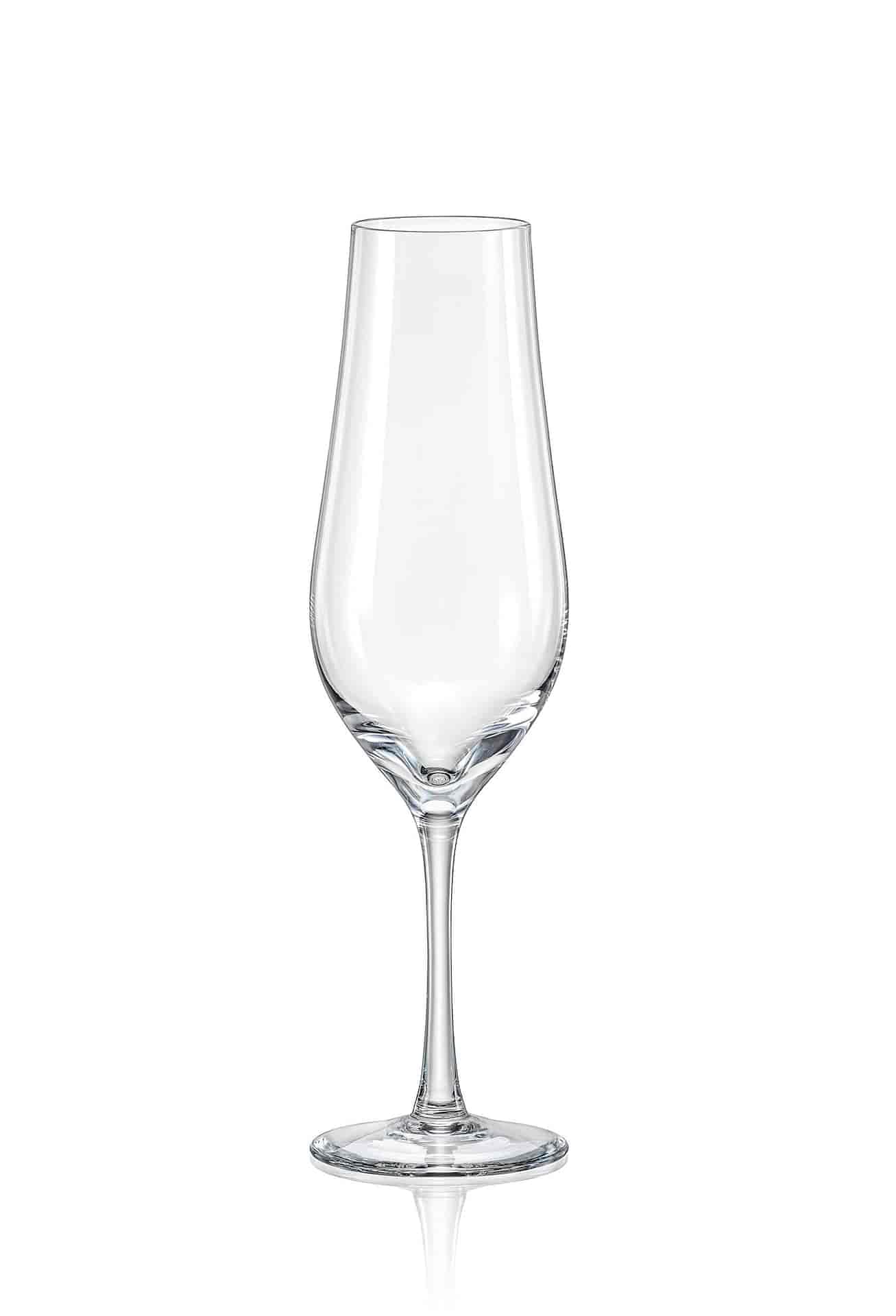 Crystalex Transparent Champagne Flute Set Of 6, Crystal Champagne Glasses Stemware For Prosecco, Mimosas Or Cocktails, Flutes 100% Lead-Free (170 Ml)
