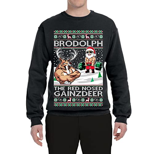 Brodolph Santa Working Out Gym The Red Nosed Unisex Crewneck Sweatshirt 4 Brodolph Santa Working Out Gym The Red Nosed Unisex Crewneck Sweatshirt