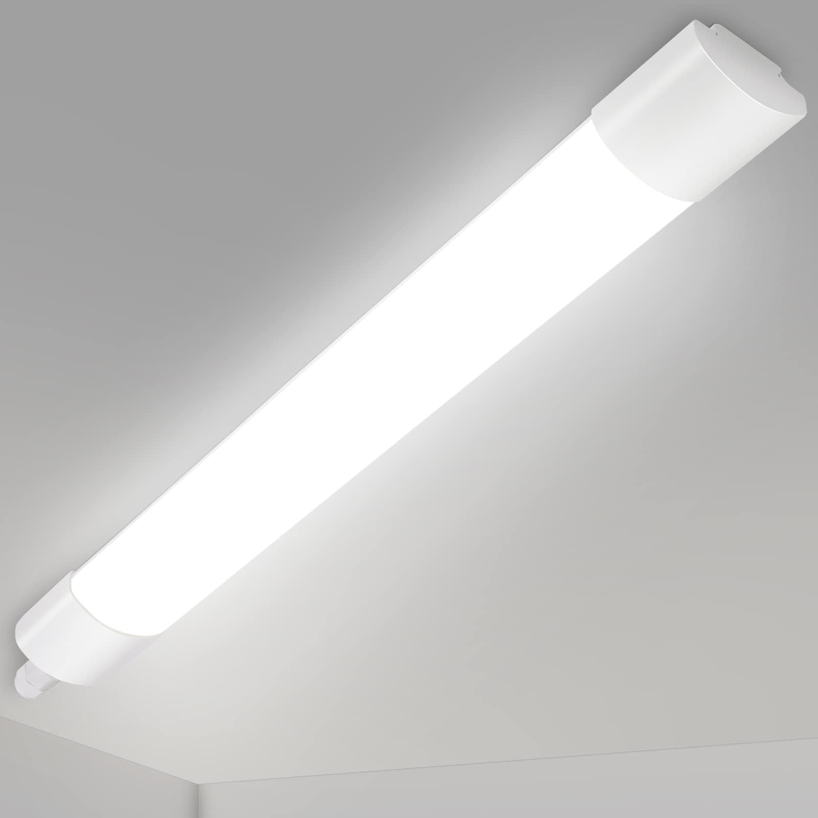 LED Batten Ceiling Lights 5FT 150CM Tube Ceiling lamp, 40W 5000LM Garage Storage Light, IP66 Waterproof Bathroom Light [Energy Class A+]