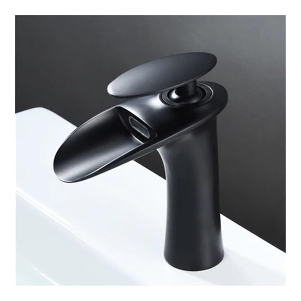 Blyqxs 13 Brass Hot And Cold Waterfall Faucet Countertop Basin Washbasin Black/White/Gold Heightened Models Faucet W3044(13)