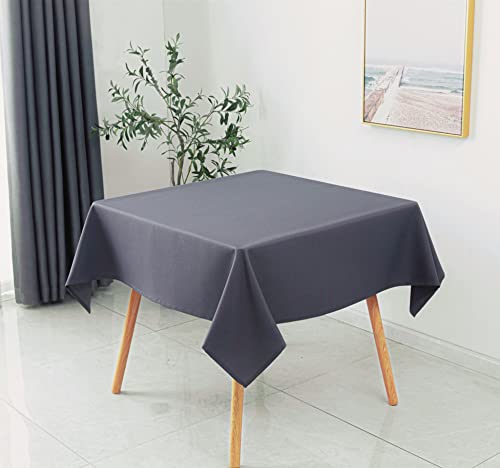 Biscaynebay Textured Fabric Tablecloths 70 X 70 Inches Square, Dark Grey Water Resistant Tablecloths For Dining, Kitchen, Wedding And Parties Etc. Machine Washable #TOP1