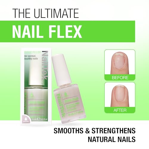 nail tek ridge filler formula 1  clear ridge filler for nails base coat nail strengthener polish for strong healthy natural nails growth 05 fl oz
