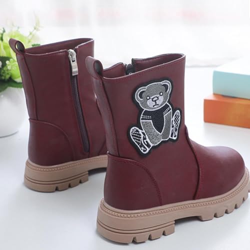Ankle Boots for Girl Side Zipper Low Heel Short Booties Winter Warm Fashion Dress Shoes for Little Kid Big Kid3