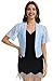 Front Open Shrug for Evening Dresses Lightweight Lace Women Sheer Short Sleeve Tops Wedding Bridal Cardigan (Sky Blue,XL)