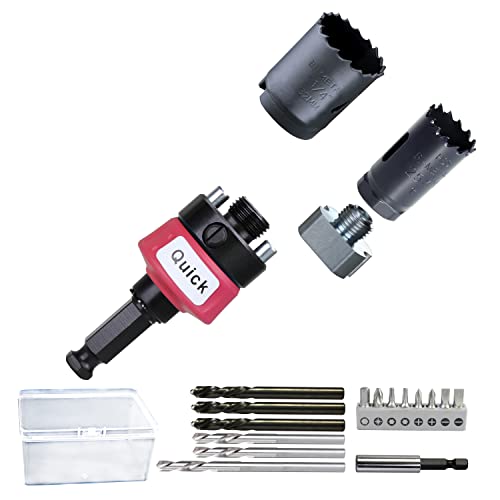 Plg2Supt Hole Saw Quick Change Mandrel 7/16" Shank New Hole Saw Arbor Fit 9/16" To 10" Hole Saw #TOP3