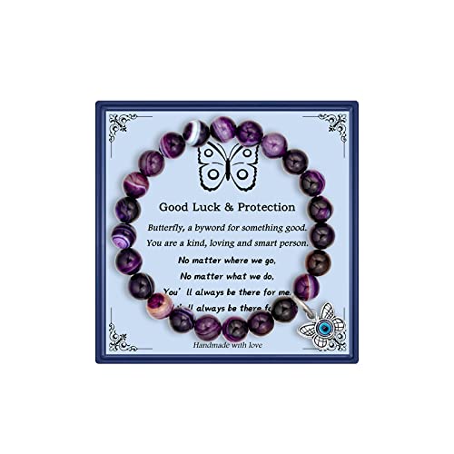 Liny Luck Protection Bracelet For Women Animal Charm Bracelet Elephant Turtle Butterfly Owl Bracelet Birthday Gifts For Girls Boys (Butterfly Bracelet Purple) #TOP2