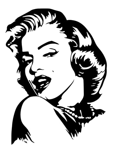 Sticker Marilyn Monroe – Autocollant Marilyn Monroe Silhouette Glamour Vintage – Décoration Mur & Voiture – Vinyle Premium – Plusieurs Tailles & Couleurs-...